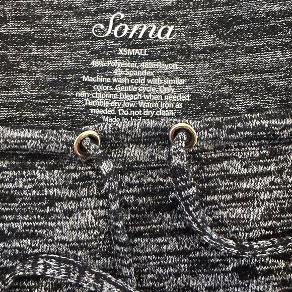 Soma Black Gray Marled Knit Shift Dress Women’s Size XS - Picture 7 of 7